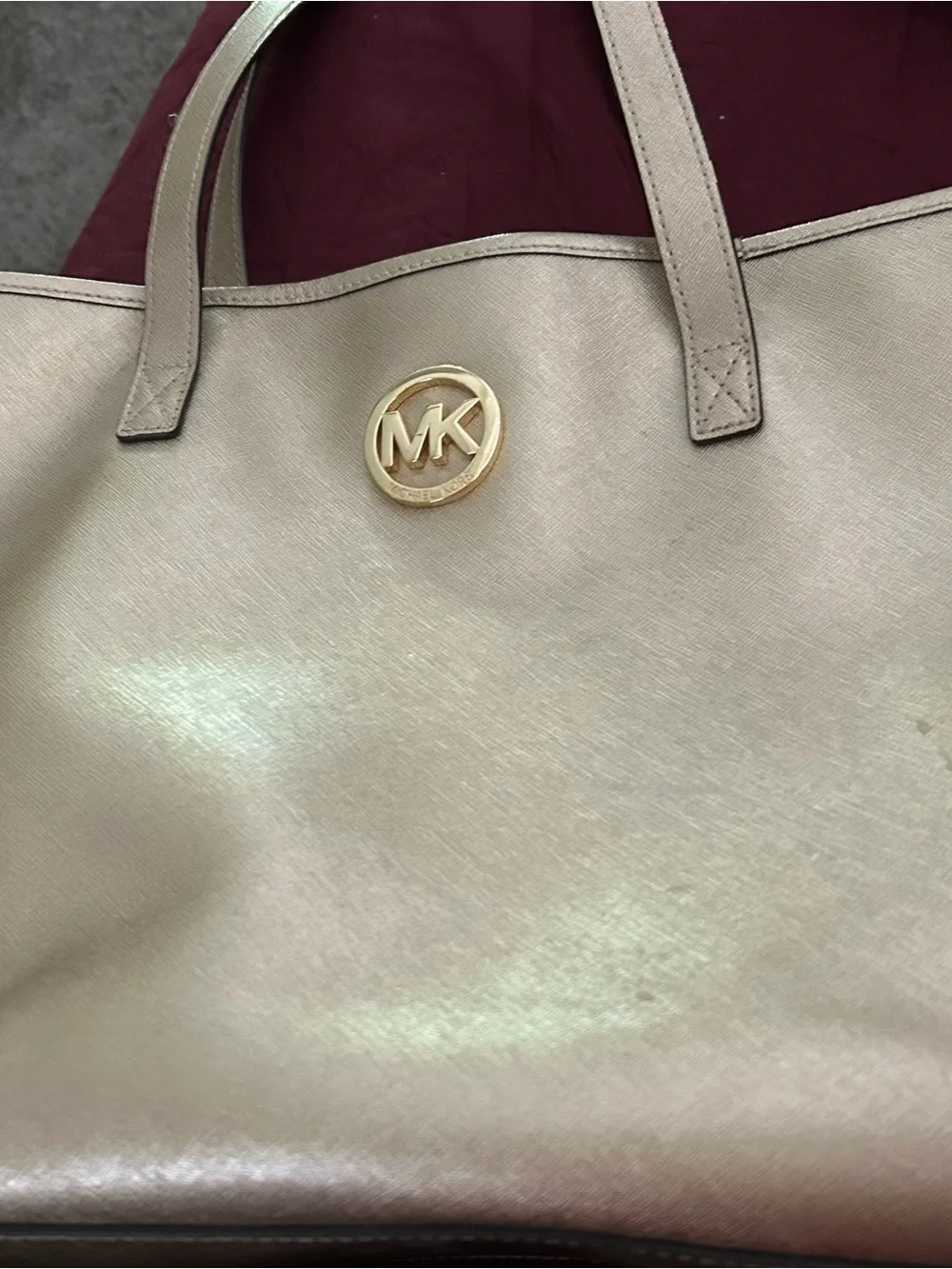 Michael Kors Metallic Gold Tote with MK Emblem